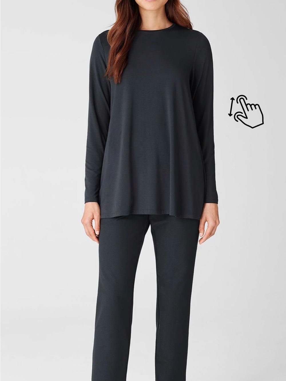 Eileen Fisher Graphite Crepe Washable Pants